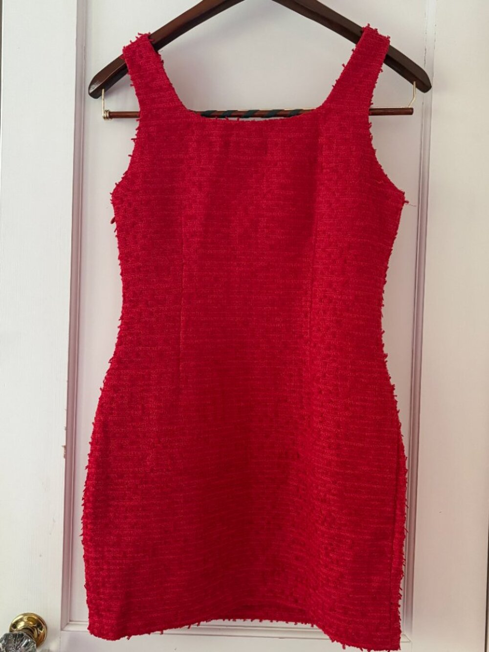 Endless Rose Tweed Pocket Detail Mini Dress Red Size Medium NWT - Picture 4 of 9